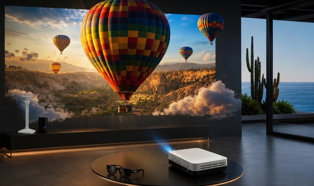 BOSS S7 4K smart projector home theatre setup