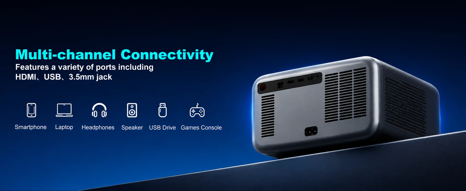 BOSS S8A projector connectivity feature graphic