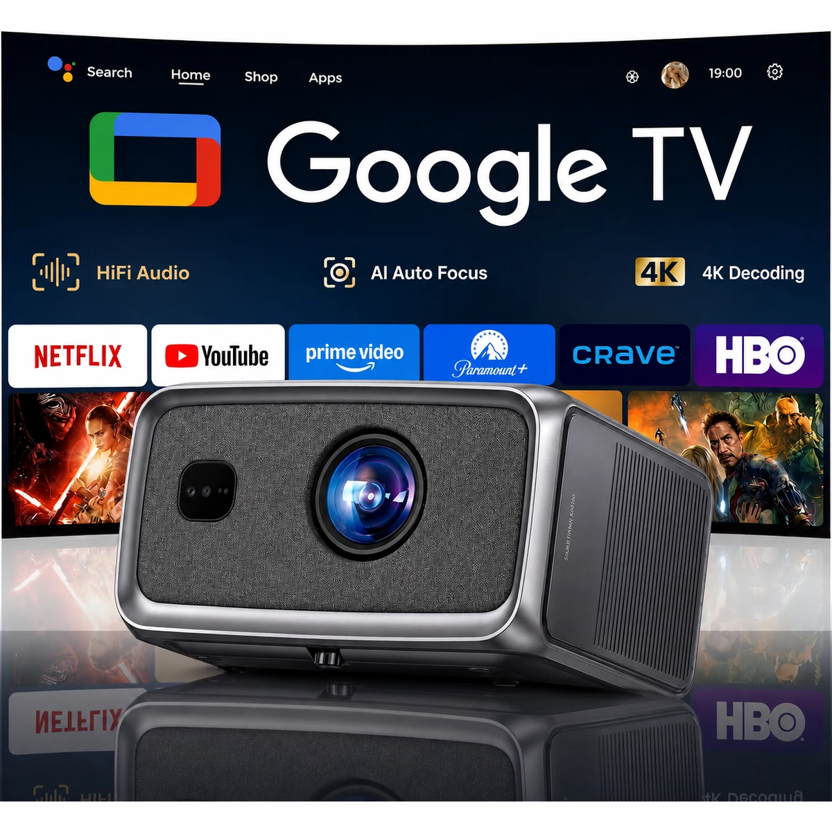 BOSS S8A native 1080p projector with 4K input support